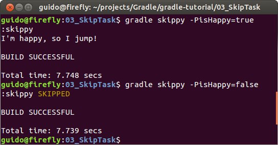 Přeskočení tasku pomocí metody onlyIf