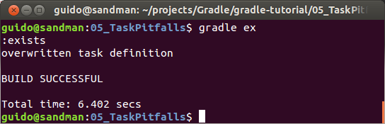 Redefinice tasku pomocí property overwrite