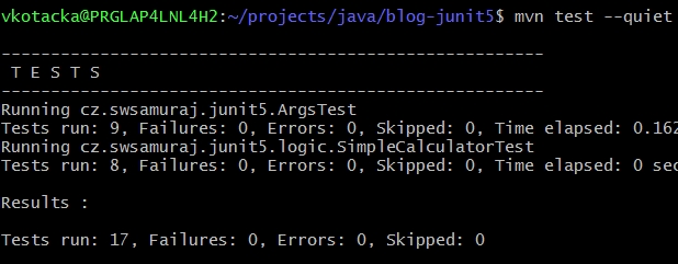 Spuštění JUnit 5 testů Mavenem