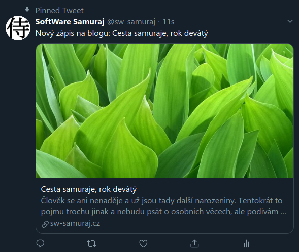 Ukázka Twitter Card s velkým obrázkem