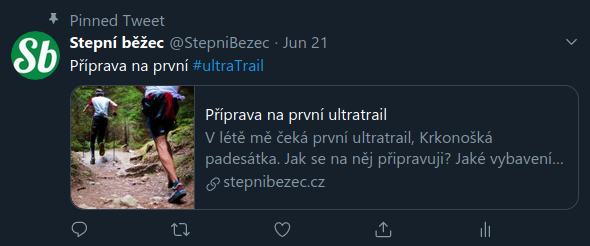 Ukázka Twitter Card typu summary